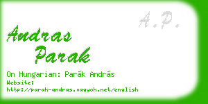 andras parak business card
